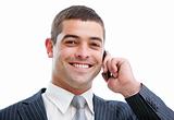 Portrait of a confident businessman on phone