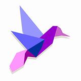 Vibrant colors Origami hummingbird