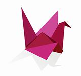 Vibrant colors Origami swan