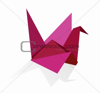 Vibrant colors Origami swan