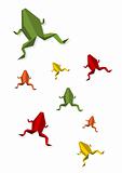 Group of various Origami frog