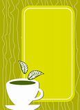 Lemon tea Menu cover with cup and leaves
