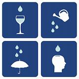 Water care icons composition