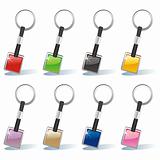isolated colored key chain set