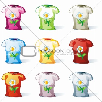 isolated women t-shirt set