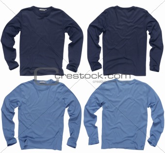 Blank blue long sleeve shirts