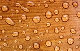 Waterdrops on wood