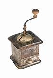 Old coffee grinder isolated
