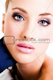 Closeup of Beautiful Young Woman - Isolated