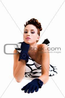 Young Woman in Haute Couture Attire - Isolated