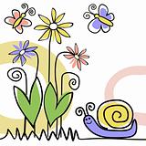 Nature scene with snail
