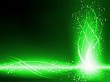 Green Background Stars Swirls