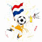 Dutch Soccer Fan with Ball Head