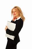 business woman with a notebook computer