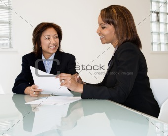 Businesswomen smiling