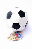 Soccer ball with money