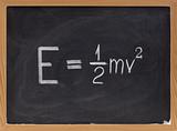 kinetic energy equation on blackboard