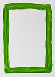 green frame painted on white canvas