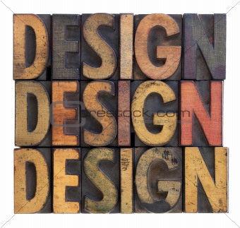 design - vintage wood typography