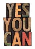 Yes you can - motivational slogan in wood type