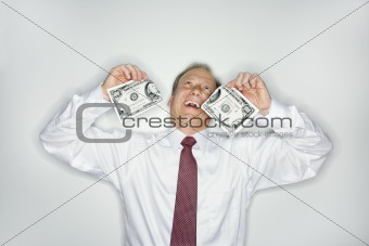 Businessman wasting money