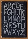 English alphabet on blackboard