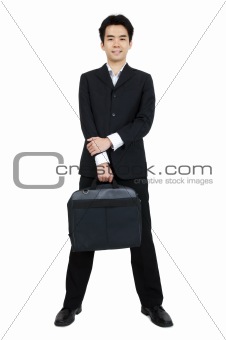 Full body Asian businessman