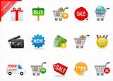 Online shopping icons