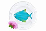 Blue Fish On Plate