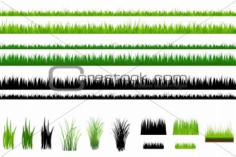 Grass collection, Isolated On White