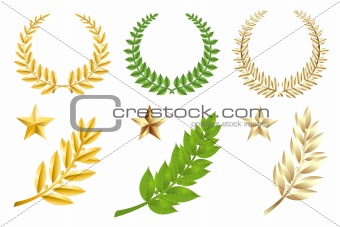 Golden And Green Elements Set 