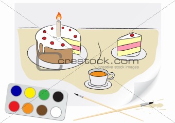 Drawing cake
