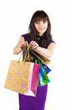 beautiful woman with shoping bags.