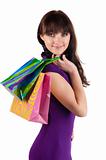 beautiful woman with shoping bags. 