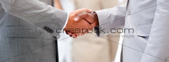 Close-up of a business agreement by shaking hand 