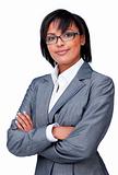 Confident businesswoman wearing glasses