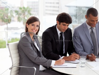 Attractive Businesswoman in a meeting 