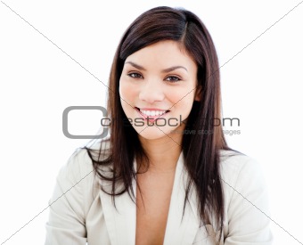 Portrait beautiful businesswoman looking at the camera