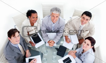 Successful business team having a brainstorming