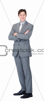 Assertive caucasian businessman standing 