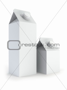 two isolated blank milk box 