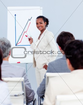 Confident businesswoman doing a presentation