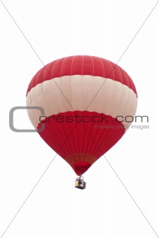 Hot air balloons float in the air 