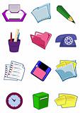 Office equipment and stationery in vector