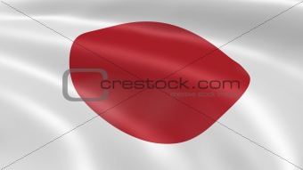 Japanese flag in the wind