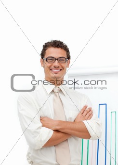 Attractive latin businessman with folded arms 