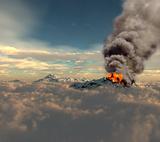erupting of volcano