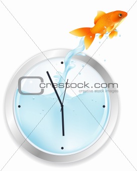 Goldfish Jumping From Clock 