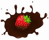 Strawberry In Chocolate Splash