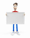Cartoon man with blank board